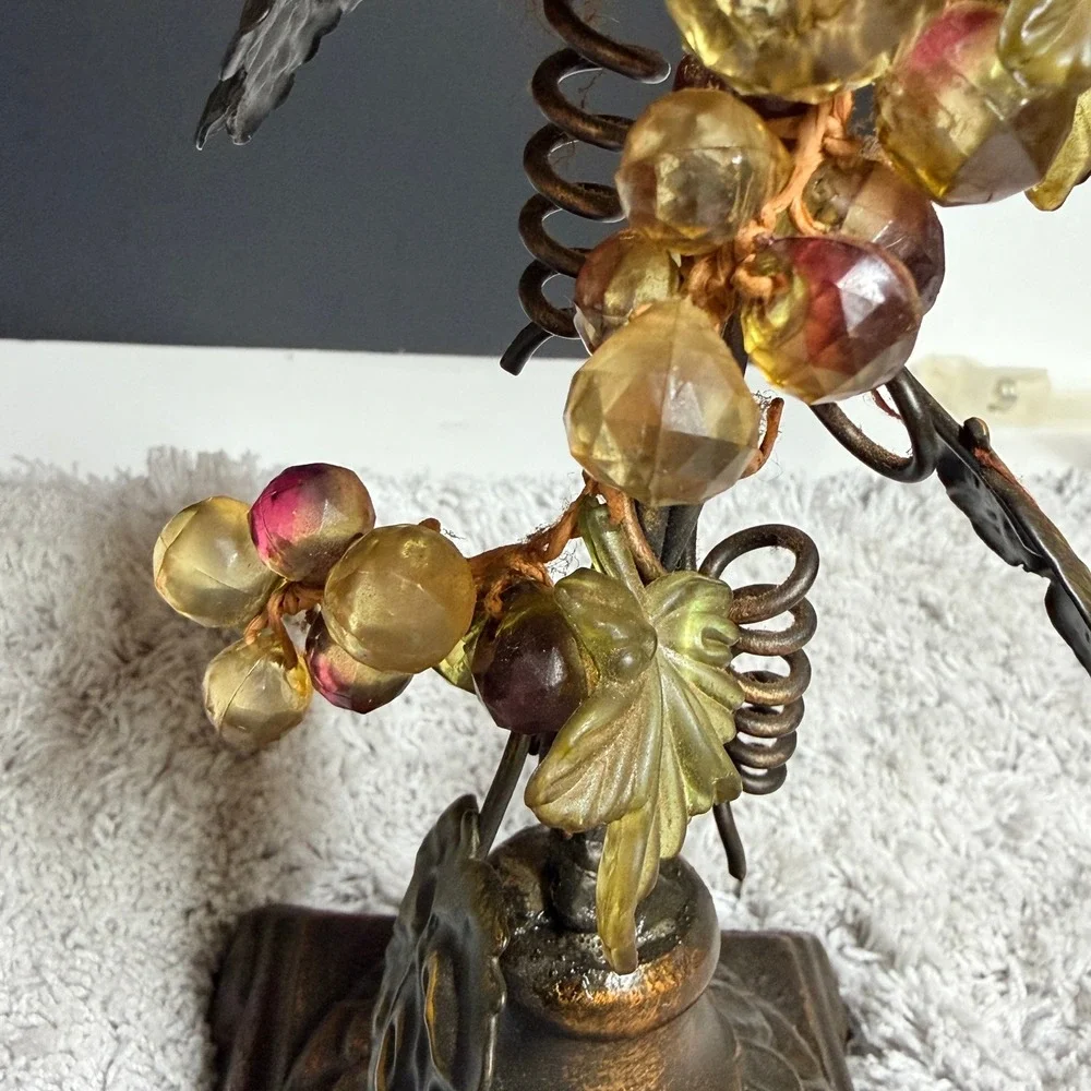 Vtg Tuscan Style Metal Grapevine Pillar‎ Candle Holders Set of 2 Bronze Finish